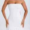 Misa Ruffle-Trim Cut-Out Bandeau Mini Dress in White