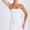 Misa Ruffle-Trim Cut-Out Bandeau Mini Dress in White