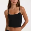 Modal Cropped Tank Top in Black