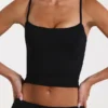 Modal Cropped Tank Top in Black