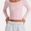 Modal Layered Top  in Blush Marl