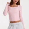 Modal Layered Top  in Blush Marl