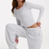 Modal Layered Top in Grey Marl
