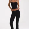 Modal Mid-Rise Flared Trousers in Black