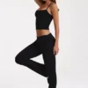 Modal Mid-Rise Flared Trousers in Black