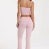 Modal Mid-Rise Flared Trousers in Blush