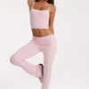 Modal Mid-Rise Flared Trousers in Blush