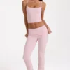 Modal Mid-Rise Flared Trousers in Blush