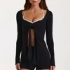 Modal Tie-Front Top in Black