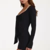 Modal Tie-Front Top in Black