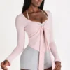 Modal Tie-Front Top in Blush