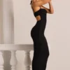 Monte Carlo Embellished Cowl Neck Maxi Dress in Black