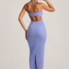 Monte Carlo Embellished Cowl Neck Maxi Dress in Powder Blue