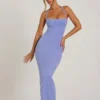 Monte Carlo Embellished Cowl Neck Maxi Dress in Powder Blue