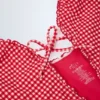 Montjoi Ruffled Cut-Out Halterneck Swimsuit in Red Gingham