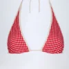 Morella Halterneck Bikini Top in Red Gingham