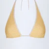 Morella Halterneck Bikini Top in Yellow Gingham