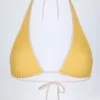 Morella Halterneck Bikini Top in Yellow Gingham