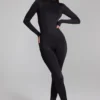Musa High Neck Long Sleeve Jumpsuit in Black