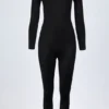 Musa High Neck Long Sleeve Jumpsuit in Black