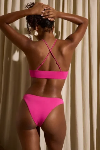 Mykonos Keyhole-Detail Bikini Top in Fuchsia