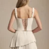 Nada Layered Pleated Low-Rise Mini Skirt in Ivory Nada Layered Pleated Low-Rise Mini Skirt in Ivory