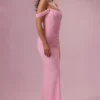 Naelle Mesh Draped Corset Gown in Candyfloss Pink