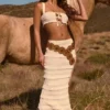 Naima Ruffled Mid-Rise Maxi Skirt in Ivory