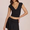 Evelique Mid-Rise Skort in Black