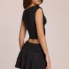Evelique Mid-Rise Skort in Black