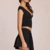 Evelique Mid-Rise Skort in Black