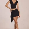 Evelique Mid-Rise Skort in Black