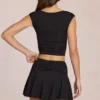 Evelique Mid-Rise Skort in Black