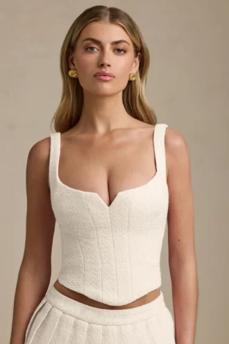 Nami Lace-Up Corset Top in Ivory