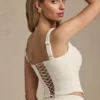 Nami Lace-Up Corset Top in Ivory