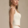 Nami Lace-Up Corset Top in Ivory