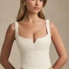 Nami Lace-Up Corset Top in Ivory
