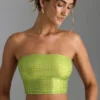 Nanaka Embellished Strap-Back Bandeau Top in Pear Green