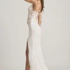 Nathalia Embellished Plunge Ruffled Corset Maxi Dress in Ivory