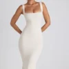 Navi Modal Lace-Trim Midaxi Dress in Ivory