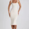 Navi Modal Lace-Trim Midaxi Dress in Ivory