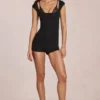 Nayara Modal Playsuit  in Black