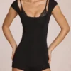 Nayara Modal Playsuit  in Black