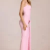 Nayeli Square-Neck Tie-Gather Maxi Dress in Blossom Pink