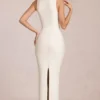 Nayeli Square-Neck Tie-Gather Maxi Dress in Ivory