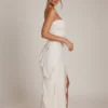 Nevali Bandeau Ruffle Detail Maxi Dress in Ivory
