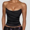 Nevara Embellished Mid-Rise Thigh-Split Maxi Skirt in Black Purple