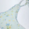 Nieva Side-Tie Thong Bikini Bottoms in Blue Floral