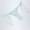 Nieva Side-Tie Thong Bikini Bottoms in Blue Floral