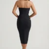 Nika Cut-Out Halterneck Bodycon Midaxi Dress in Black